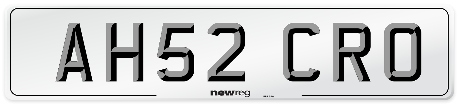 AH52 CRO Number Plate from New Reg